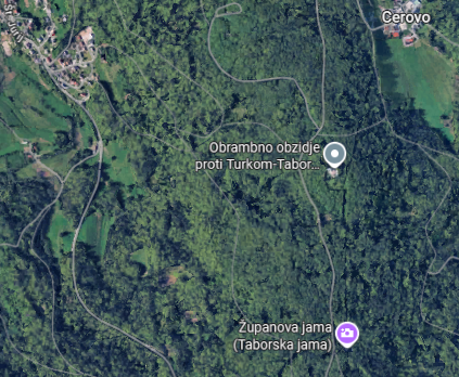 Tabor nad Cerovim-Lokacija