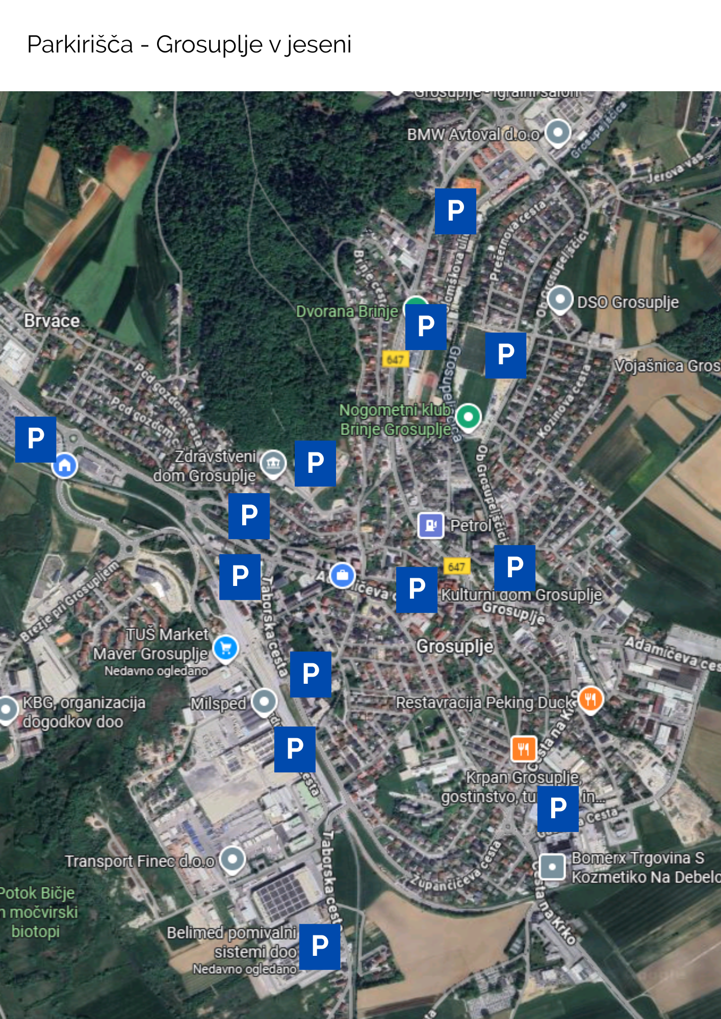 Parkirišča Grosuplje v jeseni (1)